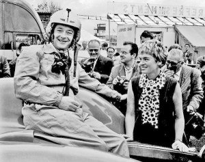 Donald Campbell with his wife Tonia at Goodwood in the 1960s – still a speed king today.